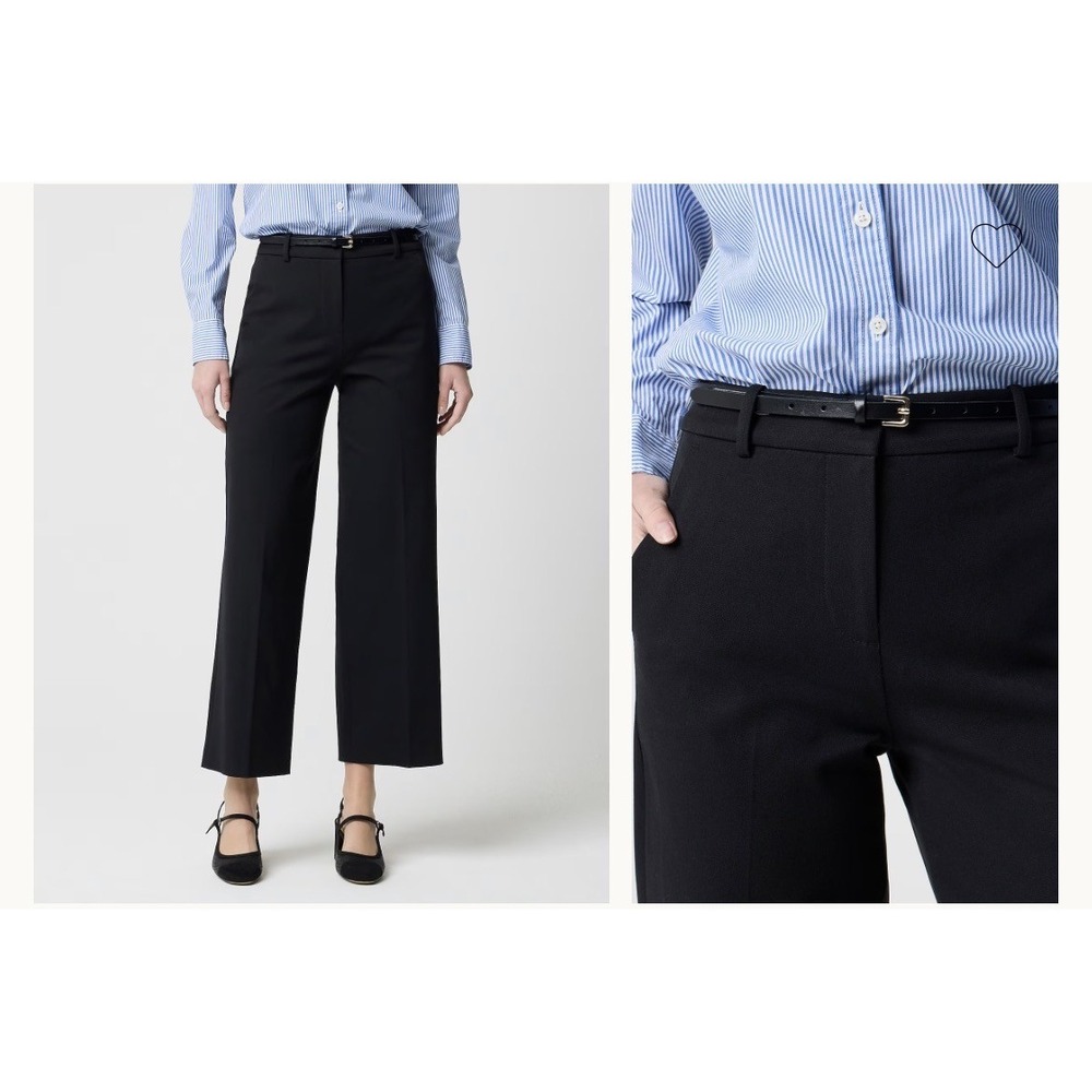 J.Crew Factory Remy Pants Womens 18 Black Crop Wide Leg Stretch Cotton Blend NWT